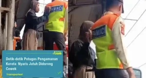 Identitas Wanita yang Dorong Satpam saat Kereta Lewat Terungkap, KAI Tindak Tegas Nyaris Tertabrak